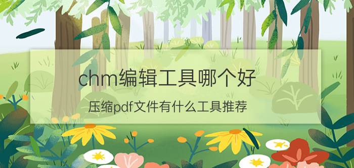 chm编辑工具哪个好 压缩pdf文件有什么工具推荐？